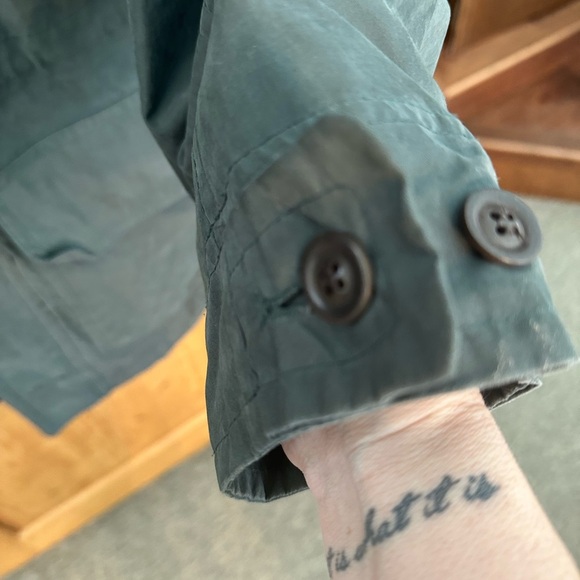 London Fog Jacket Forest/Sage Green Snap In Liner Waist Toggle Size Medium - Picture 7 of 16